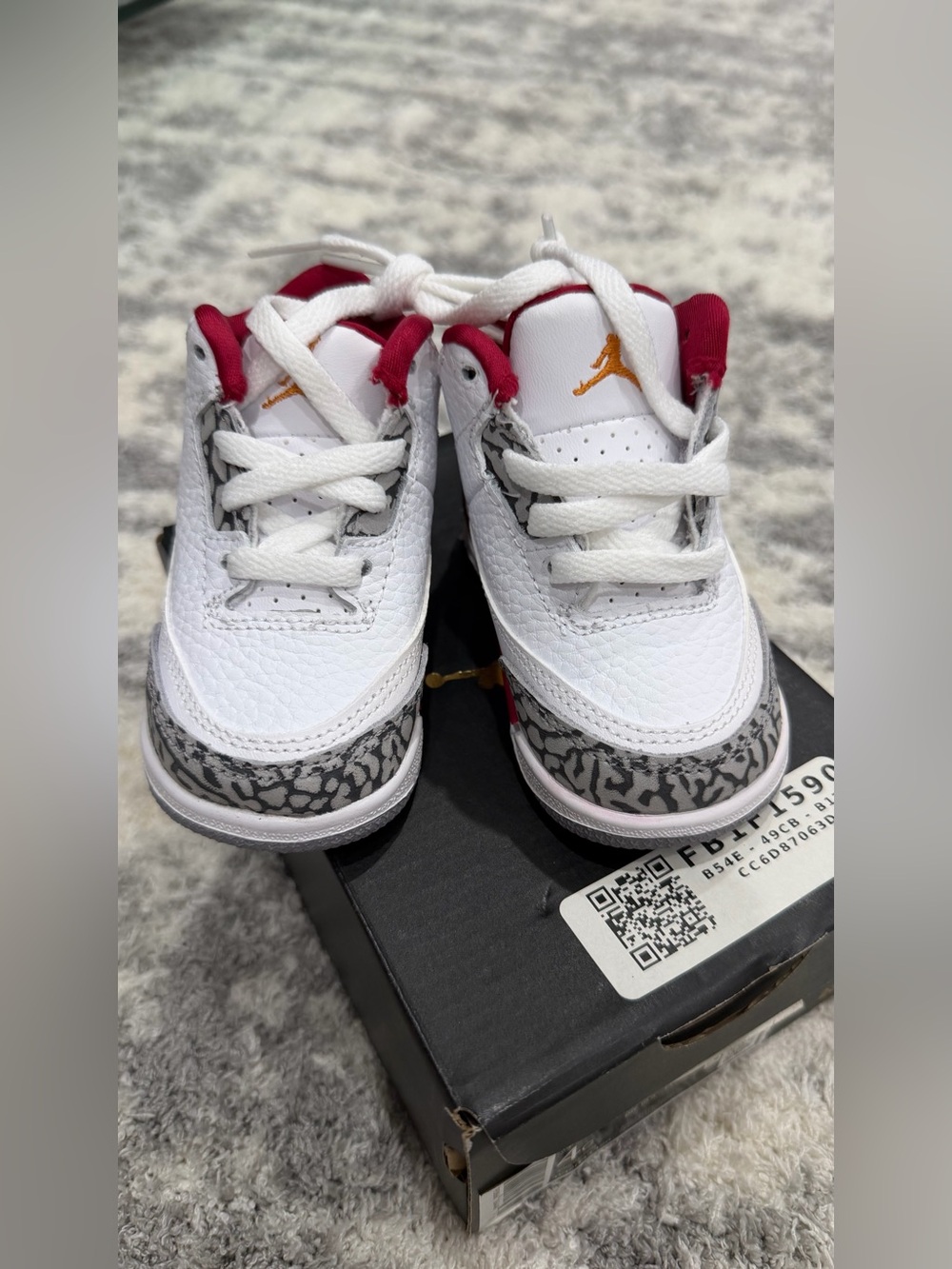 Jordan 3 Retro Cardinal Size 4C New with Box